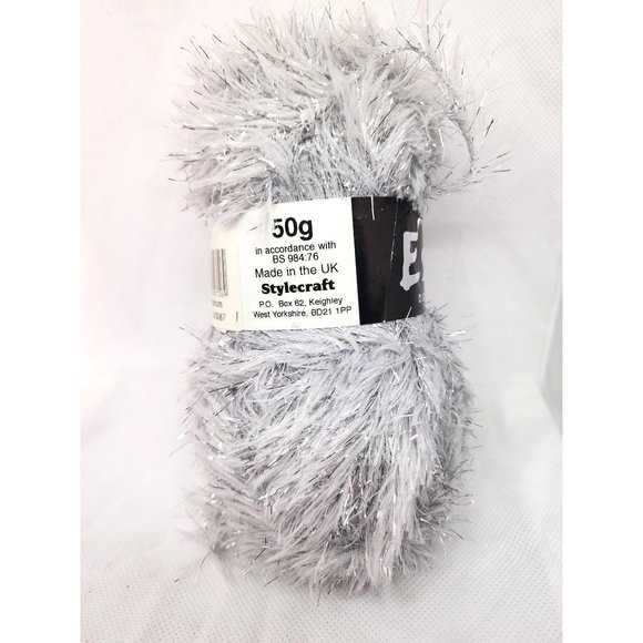 Stylecraft Eskimo Double Knitting 50g Platinum Dye 5502 Metalized Polyester Yarn - Picture 5 of 15